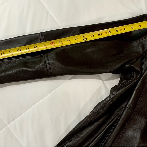 π» Very Chic Genuine Leather Coat, Full Knee Length, Fur Trim, Brown. L, Large - Picture 10 of 12